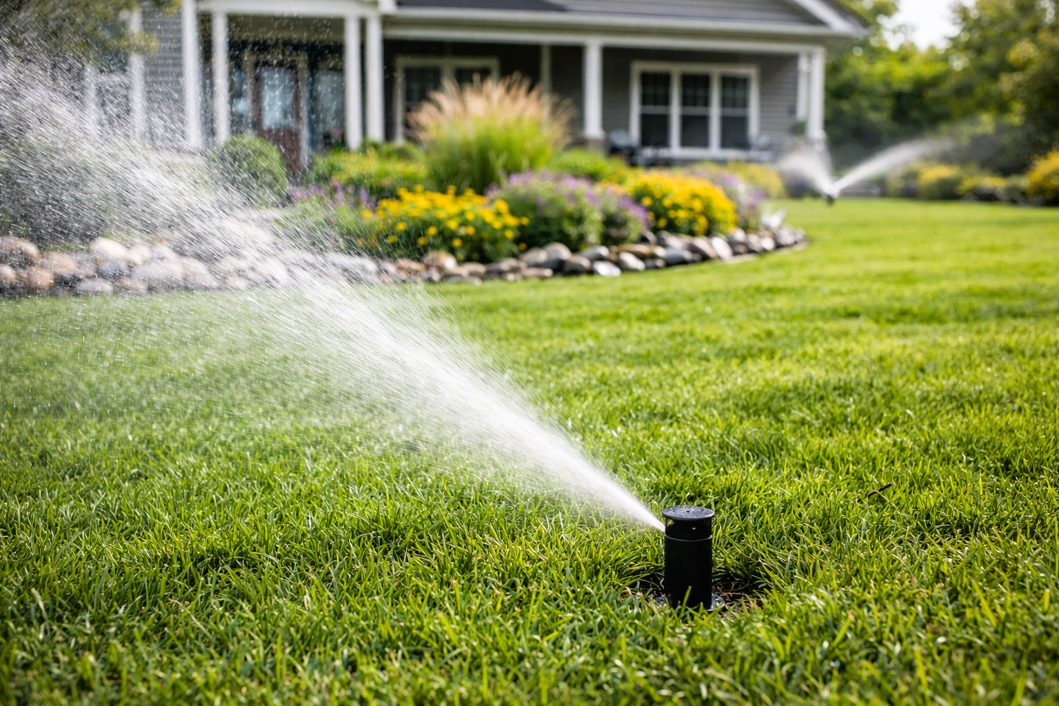 "Expert lawn maintenance services by RoyalEste Landscaping to keep your lawn lush and healthy."